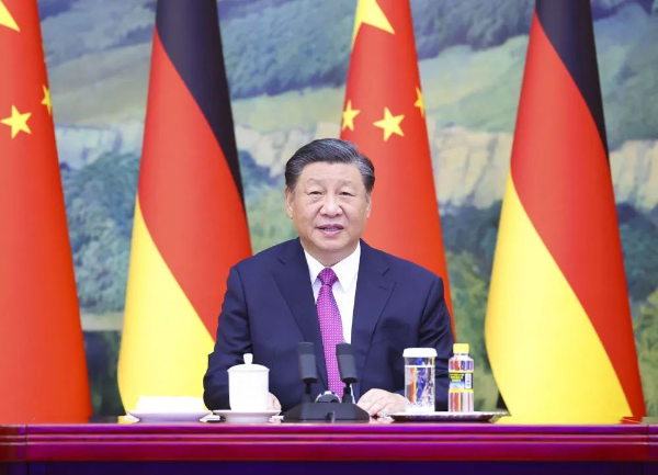 习近平同德国总理朔尔茨举行视频会晤 习近平同德国总理朔尔茨举行视频会晤