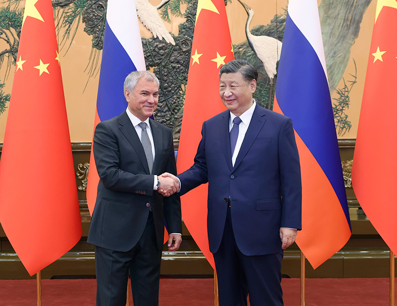习近平会见俄罗斯国家杜马主席沃洛金 习近平会见俄罗斯国家杜马主席沃洛金